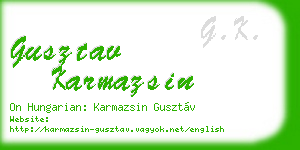 gusztav karmazsin business card